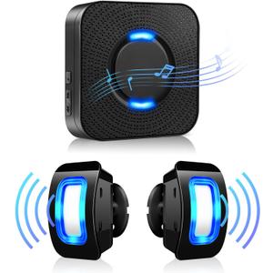 Wireless Motion Sensor LED Light - Motion Detector Alarm Chimes Door Sensor with 500 FT Range Security Alert Monitor System for Home, Business, Store, Office, School