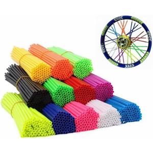 144 Pieces Spoke Skins Spoke Covers for Bike Wheels Rim Wraps Protector Covers for Bicycle, Wheelchair, Motorcycle Bike Decorations, 24CM/9.45Inch (Multicolored)