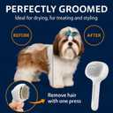 Renu Dog Brush, Renu FreshFur Dog Shower Brush + Bathing Solution, 3 in 1 Self Cleaning Steamy Pet Brushes, Dogs Grooming Tool for Long & Short Hair, Removes Loose Hair Reduces Shedding (White)