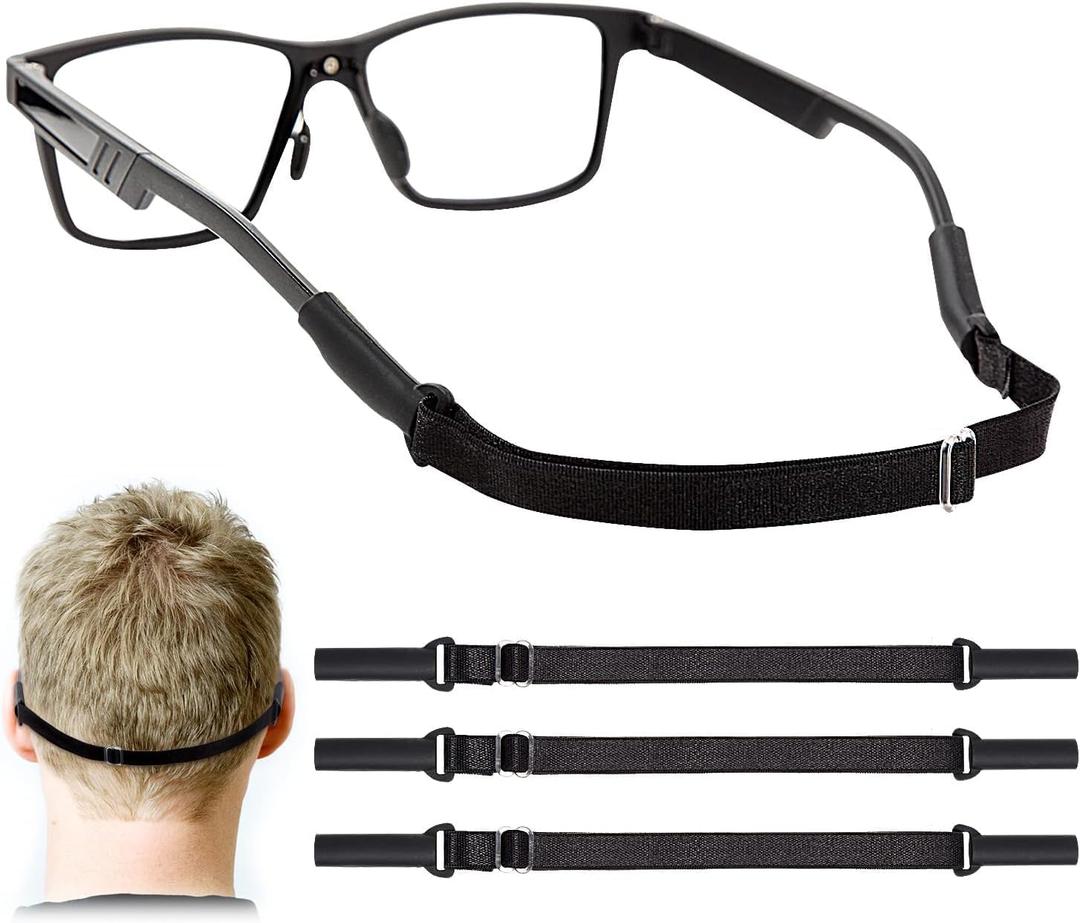 Enenfly Adjustable Glasses Straps - 3 Pack No Tail Eyewear Retainer for Men, Women, Kids Fits Eyeglasses & Sunglasses