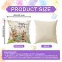 Bunny Lamb Eggs Chick Cross Flowers Rabbit Easter Pillow Covers Throw Pillow Cases Set of 4 Decorations for Farmhouse Home Sofa Couch Cushion Cover Party Holiday Decor 20x20 Inch