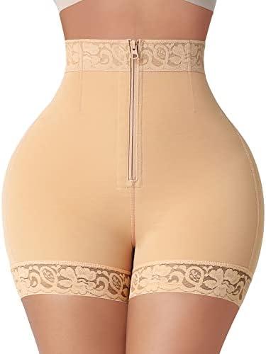 FeelinGirl Body Shaper for Women Butt Lifting Shapewear Tummy Control Panties with Hook Zipper Closure, S