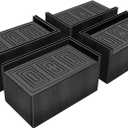 Bed Risers 3 Inch Heavy Duty,Oversized Couch Risers, Extra Wide Furniture Risers for Sofa Table Desk Headboard Chair Lifting,Rectangular Risering Blocks Support 11000 lbs(4 Pack Black)