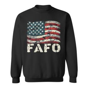 Vintage Usa Flag Trump Fafo Patriotic Retro Men's Long Sleeve Back Print, XL