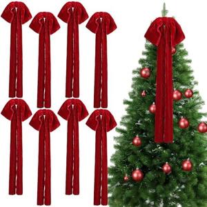 Daifunli 8 Pcs Extra Large Valentines Day Velvet Bows, 17.7 x 8.7 Vintage Raw Edge Ribbon Swag Bows for Romantic Home Decor, Door Wall Mantel Hanging Decorations(Burgundy,8.7 x 17.7 x 2 in)