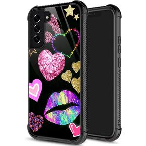 ZHEGAILIAN for Samsung Galaxy S22 Plus Case, Military-Grade Protection, All-Around Shockproof Corners, Anti-Scratch Phone Case for Samsung Galaxy S22 Plus - Diamond Loving Lips