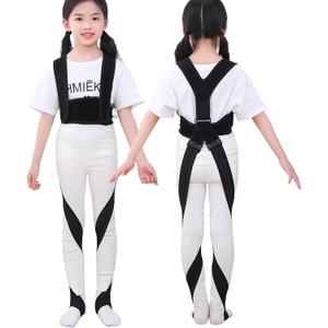 GHORTHOUD O/X Leg Type Correction Belt Leg Posture Corrector Band Bandage Unisex Teens O/X Legs Bandage Lightweight Pediatric Straighten Belt for Day and Night Black (Large)