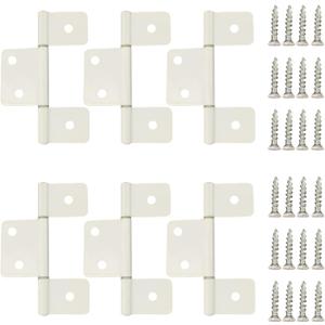 Three Leaf Non-Mortised Hinge for Mobile Home & RV Interior 6 Packa White Door Hinges with Screws