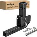 Nilight Trailer Hitch Folding Extender Mount Shank 16.54" Compatible with Wheelchair Cargo Carrier Adapter for 2 Inch Receiver Trailer Hitch 500lbs Black Powder Coated
