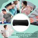 Inflatable Neck and Lumbar Support Pillow with Adjustable Straps for Travel and Office Use, Black