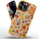 Compatible with iPhone 15 Pro Max, Anti-Scratch Frosted Case Cover,Orange Aesthetic Collage Fruit