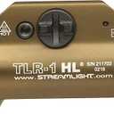 Streamlight 69267 TLR-1 HL 1000-Lumen 20000 Candela Rail-Mounted Tactical Weapon Light with Specific Compatibility Rail Locating Keys, Flat Dark Earth Brown