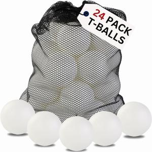 Liberty Imports 24 Pack Toddler & Little Kids Replacement T Balls, 2.5" Plastic Baseballs with Durable Mesh Bag - 2 Dozen Practice Toy Balls for Softball and Baseball Training