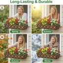 Y&M Deck Railing Planter Boxes, Adjustable Balcony Planter for Outdoor Plants, Metal Railing Planter Box for Deck, Fence and Porch, Window Boxes Outdoor, Sturdy Hanging Planter-24inch 4pcs