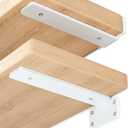 Heavy Duty Shelf Brackets 8 inch (1/5") Thick, 6 Pack Floating Hidden Shelf Brackets, Rustic Industrial Shelf Brackets with Modern Iron Finish, (White)