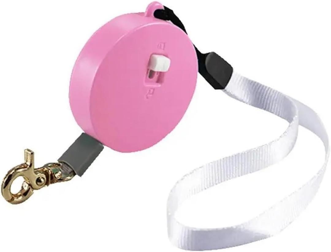 Pet Traction Rope Fit for Rabbit Flat Rope Puppy Walking Traction Rope Small Dog Leash Belt Outdoor Walking Rope Automatic Retractable Pet Leash Comfortable Outdoor Vest pet(Round Pink)