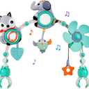 Baby Stroller Arch Mobile, Adjustable Musical Arch Toys Mobile for Crib with Universal Clamps, Versatile Activity Toy Bar for Bouncer Infant Car Seat Toys 0 6 Months Mobile for Bassinet Swing - Gray