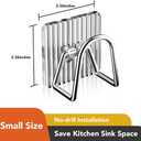 ESINAM 2Pcs Sponge Holder for Kitchen Sink, Strong Adhesive Clear Acrylic Kitchen Sink Sponge Caddy for Kitchen Organization in Sink Multifunctional Inside Sink Sponge Holder