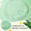 50 Pcs Clear Strawless Plastic Lids Fits for 12, 16, 20 and 24 oz Cups Disposable PET Sipper Cup Lids for Iced Coffee Milkshake Party Supplies (Transparent,95mm)