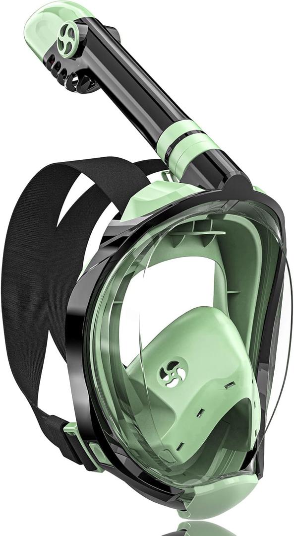 QingSong Full Face Snorkel Mask for Adults, Snorkeling Gear with Camera Mount, 180 Degree Panoramic View Snorkel Set Anti-Fog Anti-Leak (Small/Medium, Army green) QingSong Full Face Snorkel Mask for Adults, Snorkeling Gear with Camera Mount, 180 Degree Panoramic View Snorkel Set Anti-Fog Anti-Leak (Small/Medium, Army green)