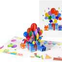 2 x Colorful Balloon Box Pop Up Happy Birthday Greeting Card, ideal love Gift for Adult and Kid with Blank Note Card & Envelope, Foldable Celebration for Daughter, Son, Mom, Dad, Friend, Children