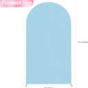 Wokceer 7.2FT Wedding Arch Cover Spandex Fitted Wedding Arch Stand Covers Round Top Chiara Arch Backdrop Cover for Birthday Party Ceremony Banquet Decoration Dusty Blue