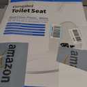 Toilet Seat Elongated, Slow Close Hinges, Four Non-Slip Bumpers, Easy to Install and Clean, Durable Plastic, White Two Sets of Mounting Parts Included