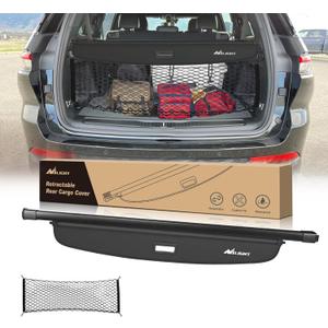 Nilight Trunk Cargo Cover for Jeep Grand Cherokee L 3 Row 2021 2022 2023 2024 2025, Retractable Security Shade Rear Cargo Cover, with Trunk Storage Net