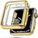top4cus 44mm Case Soft Flexible Lightweight Anti-Scratch Overall Protective 44mm Iwatch Waterproof Cover Case Shiny Workout Shockproof Bumper Compatible with Apple Watch Series 6/SE/5/4 - Gold