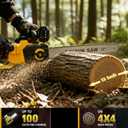 12" Electric Chainsaw Cordless with Extension Pole, 21V Battery Powered Brushless 12 Inch Cordless Pole Saw, 2 x 4.0Ah Batteries and Charger for Wood Cutting, Tree Trimming Branch Pruning