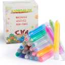 Dustless Chalk for Kids,Non-toxic Colored Sidewalk Chalk With Holder for Kids, 24 Colored Washable Toddlers Chalks for Blackboard Drawing Writing-christmas gifts for grandkids (24 PACK)