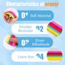 2 x AmoreAngel Crafts 1Big Block Rainbow Pencil Erasers, Large Erasers, Dividable into Small Pieces for Detailing, Sketching, and Office Use