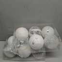 Lyrow 12 Pcs 4 inch Christmas Balls Ornaments Glitter Shatterproof Christmas Decorations Tree Balls Sparkly Holiday Ornaments Bulk for Xmas Trees(White, Silver)