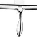 peafowl 14 inch Shower Squeegee Stainless Steel Bath Squeegee for Shower Glass Doors Bathroom Windows Kitchen Mirror and Car Glass with Hooks Holder (14 inch, Silver)