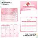 Ospelelf Floral Desk Calendar 2026-2027, Mini Pink Standing Motivational Rose Decorative Calendars, 18 Months, Home Office Decor Desk Accessories, Use January 2026 - June 2027