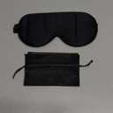 Alaska Bear Organic Silk Sleep Mask Cool Super Smooth Eye Cover Genuine Mulberry Silk Face Skin Care, Soft Filling, Lightweight for Home or Travel Use (Original Black, Flat)