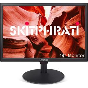 SKitphrati 19" HD 1440x900 PC Monitor, 60Hz 5ms LED Screen Computer Monitor with HDMI/VGA/AV/BNC/USB, Built-in Speakers, VESA Mount, for Laptop PC Desktop Office Home Use