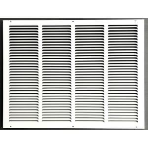 Fits 24x18 Duct Opening Stamped Steel Return Air Grille Vent Cover Grille for Sidewall and Ceiling in White Surface Dimensions: 25.75" W X 19.75" H (24" W x 18" H Duct Opening)