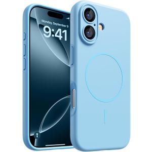 Magnetic for iPhone 17 Case, [Matte Solid Color] [Full Camera Protection] Protective Case for iPhone 17 - Light Blue