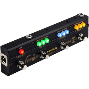 SONICAKE Acoustic Pedal Guitar Effect Acoustic Pedal Multi Effects Preamp Chorus Delay Reverb Acoustic Guitar Pedal Sonic Wood with XLR Output