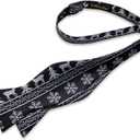 DiBanGu Christmas Bow Ties for Men Xmas Self-tied Bowties and Pocket Square Set Festival Woven Bowtie Handkerchief (Black)