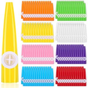 Boao 200 Pcs Plastic Kazoo Musical Instruments Party for Adults Fun Music Kazoo for Kids Classrooms Musical Toy Favors Gift Prize Bulk, 8 Assorted Color