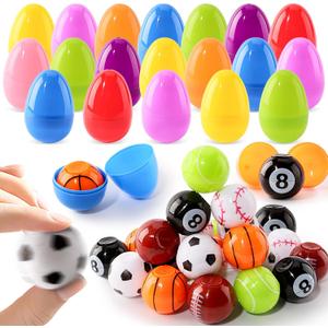 Shemira 24 Pack Easter Eggs Filled with Spinning Balls, Easter Basket Stuffers Fillers for Kids, Easter Eggs with Toys, Easter Egg Hunt, Easter Party Favors, Easter Classroom Prize Gifts for Kids
