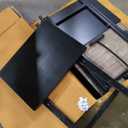 Amazon Basics Portable Foldable TV Tray Table with Storage Rack, Space-Saving Design, 15" x 19" x 26", Black, 4-Pack