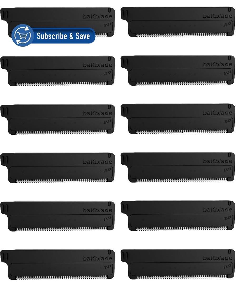 Bakblade 2.0 & 3.0 Compatible Replacement Blades - DryGlide Blade Cartridges (12 Pack)