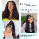 Burgundy Crochet Braids 12 Inch 7 Packs Goddess Box Braids Crochet Hair Omber Red Boho Crochet Braids with Curly Ends Synthetic Bohemian Braiding Hair Extensions (1B/Bug)