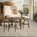 Nakagishi Neutral 8x10 Area Rugs for Living Room Washable, Vintage Brown | Pet & Kid Friendly, Non-Slip, Soft, Low-pile Carpet for Living Room/Bedroom/Dining Room/Nursery, Stain Resistant Vintage