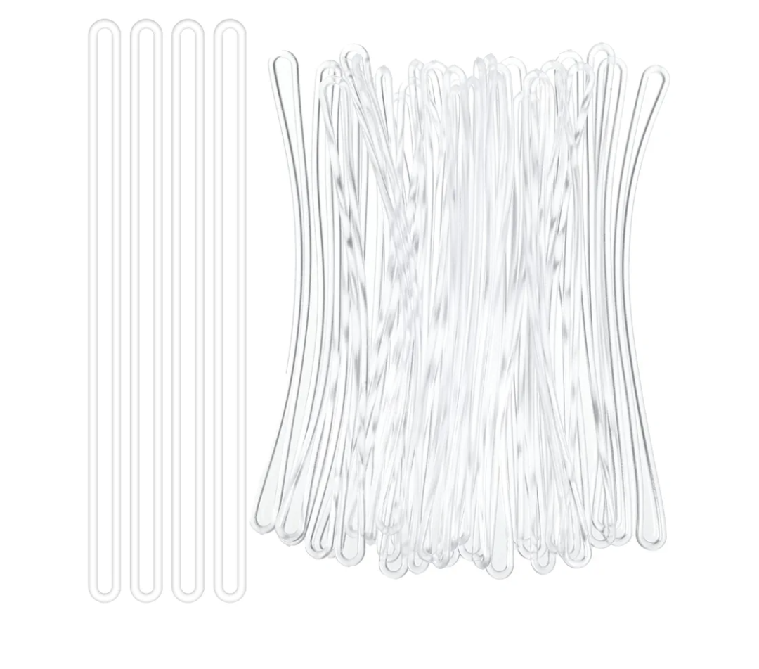 2 Pcs Clear Plastic Luggage Tag Loop Straps 5.9 Inch Tag Loops Transparent Name Tags Loop for Bag Tags ID Card Badge Holders