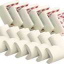 12 Pack Corner Protector Baby Proofing Edge and Corner Guards, Soft Safety Pre-Taped Rubber Foam Furniture Bumpers for Fireplace, Table, Stair, Cabinet (Off White)
