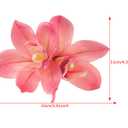 2 x 3pcs Hawaiian Orchid Hair Clips for Women - Artificial Flower Barrettes for Summer Beach Wedding